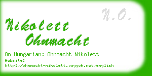 nikolett ohnmacht business card